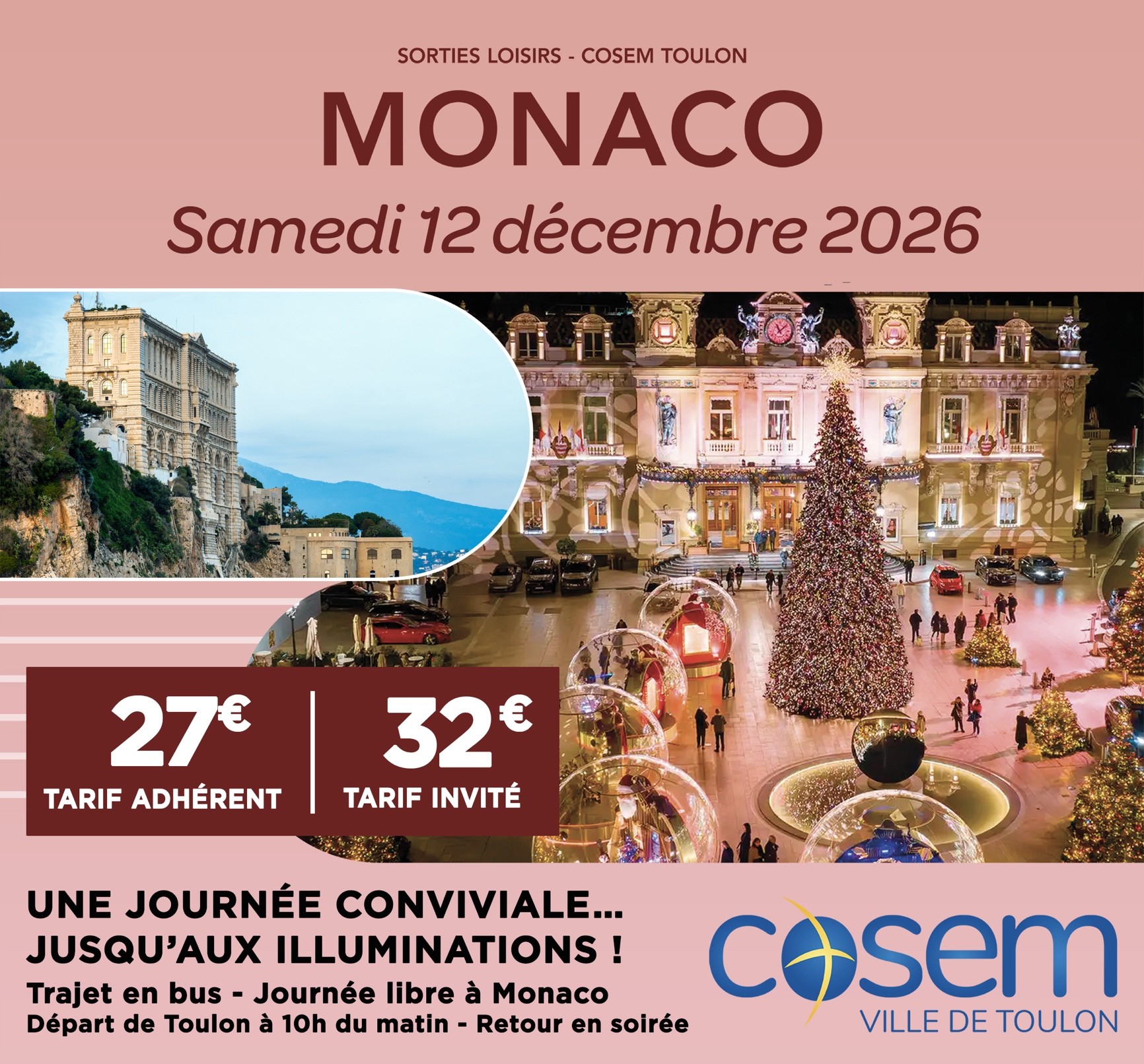 MONACO EN FÊTE ET en lumière Samedi 12 décembre prochain, direction la Principauté